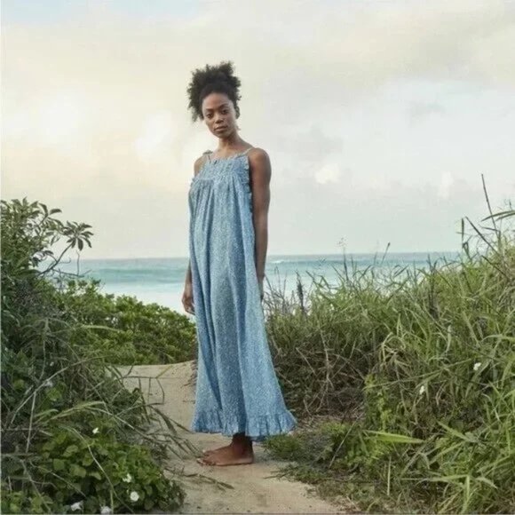 Blue Floral Maxi Dress - Picture 1 of 5